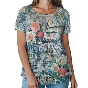 Jessica Max Woman’s Artistic Floral Blouse Size XL